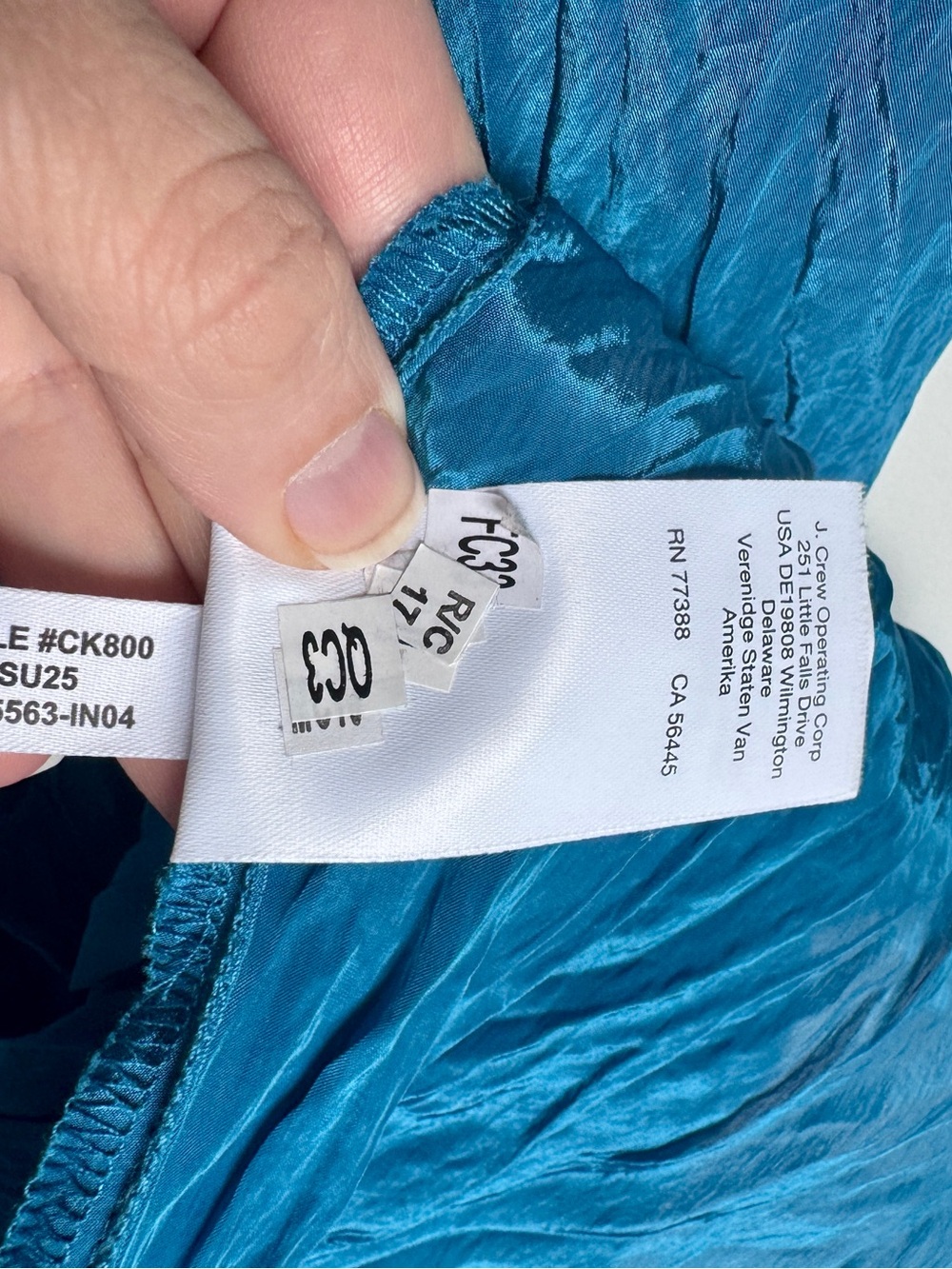 NWT! J. CREW Palermo dress in viscose-blend crinkle Nordic Sea Blue Small CK800 - Picture 11 of 15